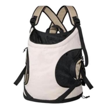 Imagem de Fenteer Mochila para transporte de animais de estimação, com suporte frontal para o peito, portátil, suporta até 8 kg, bolsa de viagem respirável para, Creme