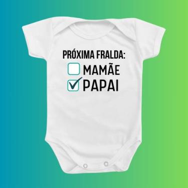 Imagem de Roupinha Body de Bebê Frase Próxima Fralda Temático Divertido Menino M