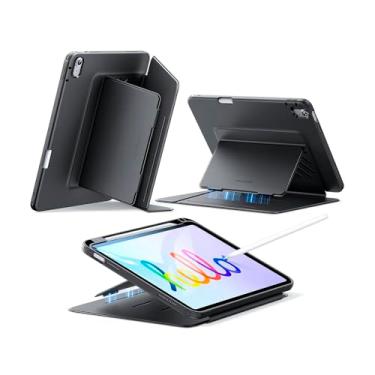 Imagem de Capa Flip Hybrid para Pro 11 Polegadas (2022/2021/2020/2018) e 10 Geração (2022) com Suporte para Apple Pencil, Proteção Magnética Durável e Multi-Ângulos – Cor Preto