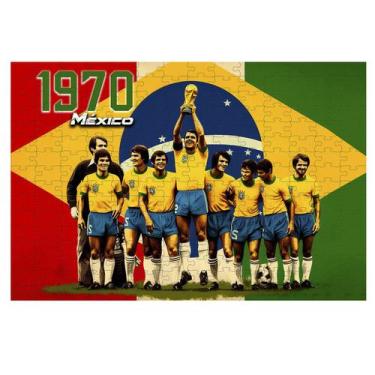 Imagem de Quebra-cabeça Futebol Brasil TriCampeão Mundial México 1970 de 60 peça
