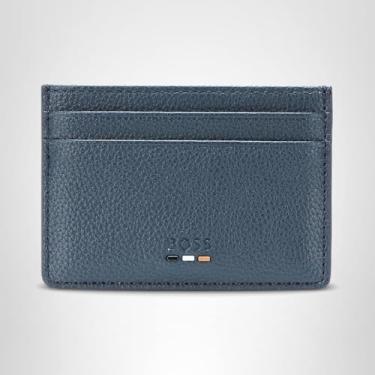 Imagem de BOSS Porta-cartão masculino com logotipo Ray Small, Azul norte, tamanho nico