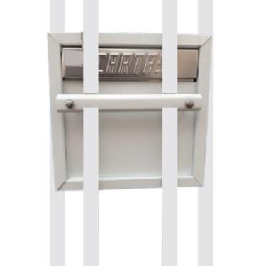 Imagem de Caixa de correio chapa aço, para portão de grade ou embutir + 1 grade 