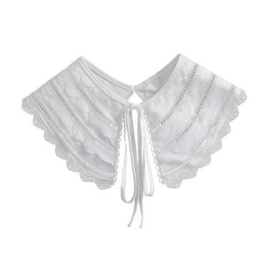 Imagem de Capa de renda feminina, gola falsa, gola removível, gola de blusa - Yi