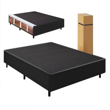 Imagem de Cama Box Desmontável Com Baú Lateral King Para Colchão De 1,93m Sider Preto