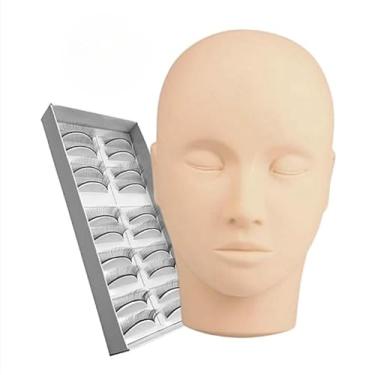 Imagem de Extensão de Cilios, Kit Cabeça de Treino 5 Pares de CíLios Treino Extensão Fio