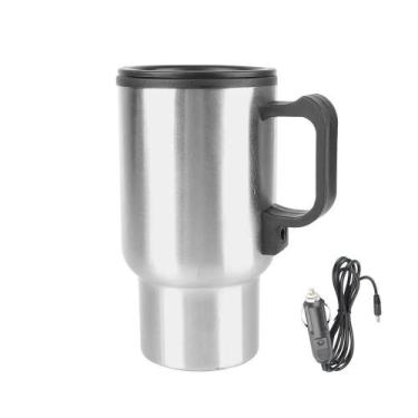Imagem de Chaleira Elétrica para Carro 12V - 450ml em Aço Inoxidável, Prata