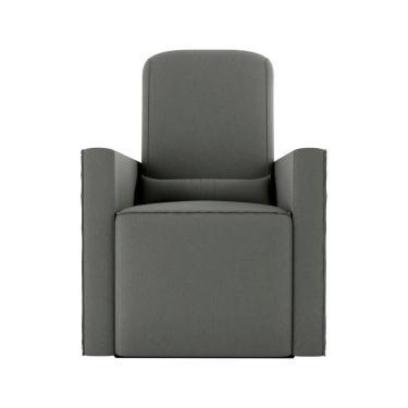 Imagem de Poltrona De Amamentação Com Balaço E Puff Premium Annecy Matrix Suede Cinza