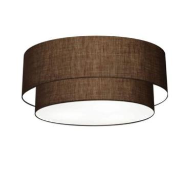 Imagem de Plafon Duplo Cilíndrico Vivare Md-3024 Cúpula Em Tecido 60x50cm - Bivolt Café