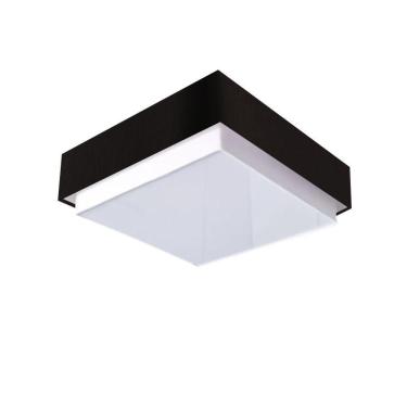 Imagem de Plafon Quadrado Vivare Md-3091 Cúpula Em Tecido 50x50cm - Bivolt Preto 127/220v
