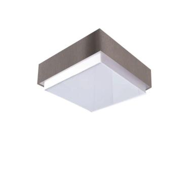 Imagem de Plafon Quadrado Vivare Md-3089 Cúpula Em Tecido 40x40cm - Bivolt Cinza-escuro 127/220v