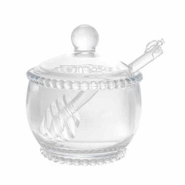 Imagem de Meleira Em Cristal Com Colher Pearl Bolinha Wolff 11,5x10cm