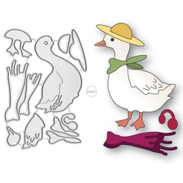 Imagem de DzIxY Conjunto de moldes de corte de metal de chapéu de pato para fazer cartões, conjunto de recortes de papel, estêncil, suprimentos, modelos de máquina