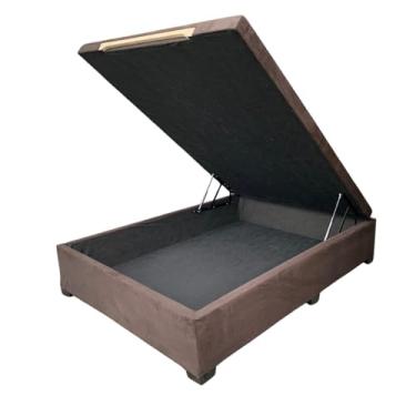 Imagem de Cama Box Baú Casal Suede Luxo - Imperium do Sono - Acabamento Reforçado, Amplo Espaço (188x138x44, Suede Marrom)