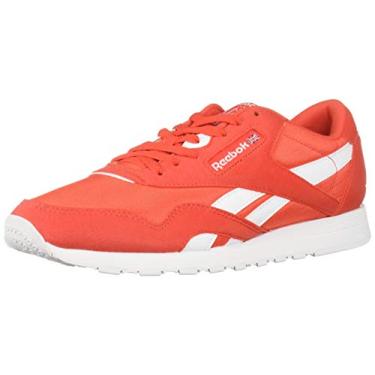 Imagem de Reebok Sapatos casuais femininos clássicos de nylon, Vermelho/branco, 3.5
