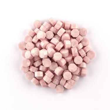 Imagem de Contas de cera de vedação rosa claro, contas de selo de cera octogonal para selos de selos de envelope, convites, embalagens de vinho, selagem de letras