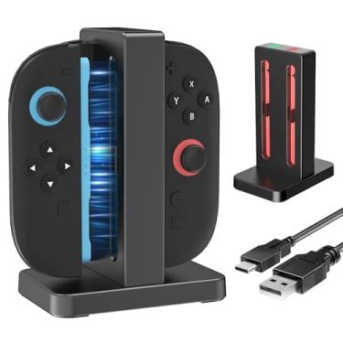 Imagem de PAWDIARY 4 in 1 Charging Dock Compatible with Switch 2 (2025 Release) for joycon Controller, Magnetic Design Switch Charge Station Stand (Black)