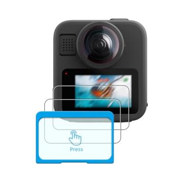 Imagem de FJIASTB Protetor de tela para câmera de ação GoPro MAX 2, filme de vidro temperado 9H com ferramentas fáceis de instalar, pacote com 2