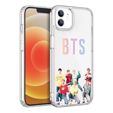 Imagem de WWDIYHOUSE Capa compatível com iPhone 11, capa transparente de TPU macio à prova de choque e design exclusivo para homens/mulheres/meninas/meninos (Fashion-BTS-7)