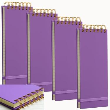 Imagem de Top Spiral Notepad Reporters Notebook 4 Pack Thick Superhard Cardboard Cover Spiral Notepad To Do List Notepad Reporter Notepad 8.8x3.75 In 4x160 Pages 100GMS Purple