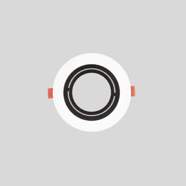 Imagem de Spot de Embutir Redondo Preto e Branco MR16 Dicroica GU10 Direcionável Plano 10cm