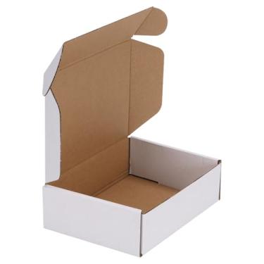 Imagem de HORLIMER 1 pacote 17 x 5 x 2 caixas de envio, caixa de papelão ondulado branca para correspondência, embalagem, pequena empresa branca