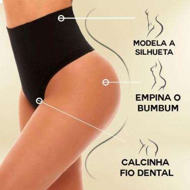 Imagem de Tapa Sexo Feminino Calcinha Fio Dental Modelador de Média Compressão -