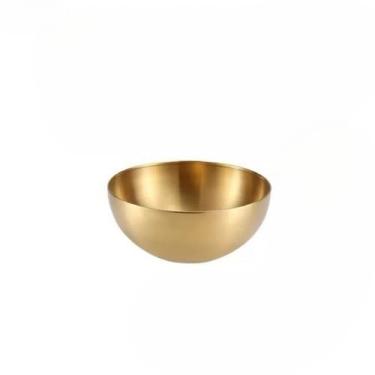 Imagem de Tigela Bowl Aço Inox Dourado 15cm,20cm,24cm,28cm Bacia Multiuso Cozinha (DOURADO 15CM)