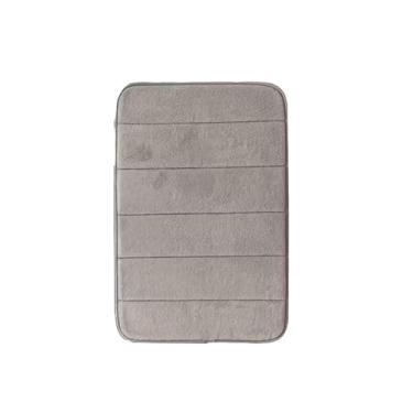 Imagem de Tapetes De Banheiro Super Soft Macio Antiderrapante Luxo 60cmx40cm tapetes para banheiro Antiderrapante, Absorvente(Cinza,Kit 2 peças)