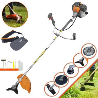 Imagem de Roçadeira Multifuncional Completa Tekna RL430P À Gasolina 43cc Para Todos os Tipos de Trabalho Com Carretel de Nylon + Kit de 4 Lâminas de Cortes