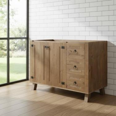 Imagem de Balcão para Pia 120cm Rústico Madeira Tratada Cor Carvalho - Dkadi Dec