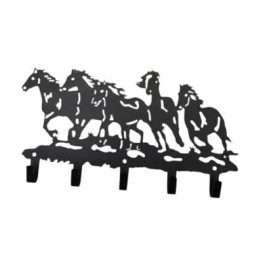 Imagem de XLWLLNJ Porta-chaves de metal com 5 ganchos para parede, economiza espaço e é perfeito para chaves, casacos e bolsas. Ideal para de entrada, cozinha