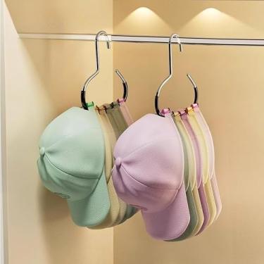 Imagem de Cabide para varão de armário – organizador de chapéu pacote único com gancho, armazenamento que economiza espaço (preto)