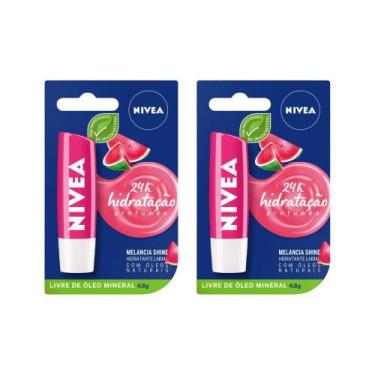 Imagem de Kit 2 Hidratante Labial Nivea Melancia Shine 4,8g