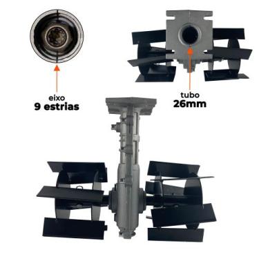 Imagem de Enxada Rotativa Capinadeira para Roçadeiras a Gasolina com Tubo 26mm 9
