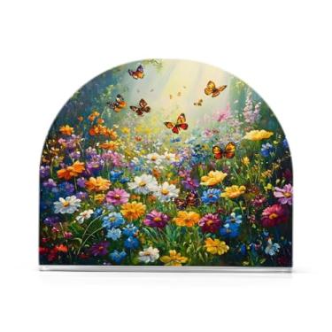 Imagem de xigua Porta-guardanapos para mesas de flores silvestres e borboletas – Porta-guardanapos para cozinha, porta-guardanapos de mesa, porta-guardanapos de coquetel, porta-guardanapos de papel406