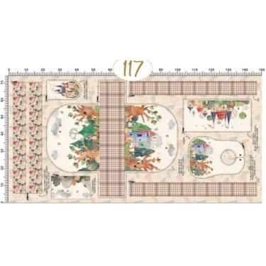 Imagem de Painel de Necessaires Tecido Tricoline 100% Algodão Estampado Digital, Multicolorido, 50x150cm, Tema Cozinha