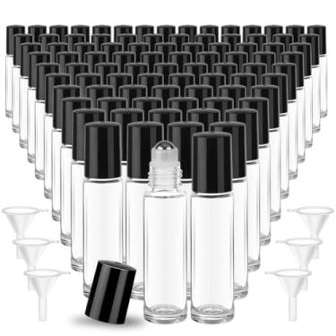 Imagem de AHANDMAKER 150 frascos de rolo de vidro, 10 ml, óleo essencial, à prova de vazamento, tamanho de viagem, rolo, garrafa, com 6 peças, funil para decoração de presente de aromaterapia DIY