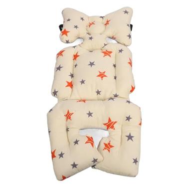 Imagem de SIWOTED Almofada de suporte para bebê, quente, macia, fácil de limpar, almofada de inserção para carrinho de bebê, bicicleta elétrica (Pentagrama Bege)