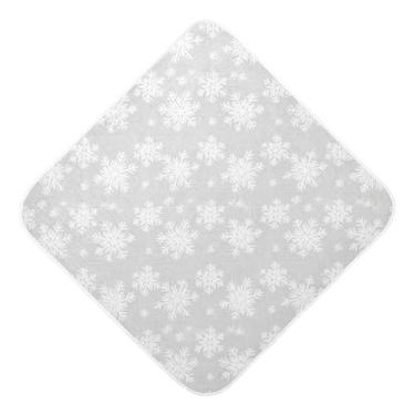 Imagem de Burbuja Toalha de banho para bebês flocos de neve - Toalha com capuz de musselina macia e absorvente para recém-nascidos, 76 x 76 cm