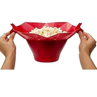 Imagem de Pipoqueira de Silicone Retrátil para Micro-ondas sem Óleo, 16x11x10cm, Preparo Rápido e Prático