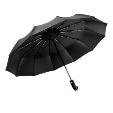 Imagem de Guarda Chuva Automático Alta Resistência a Chuvas e Vento Forte Com Proteção UV(preto curva)