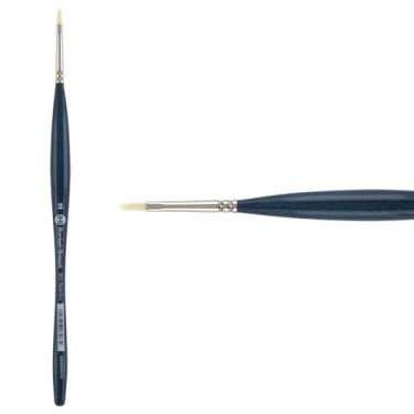 Imagem de Pincel Borciani Bonazzi Unico Bianco Série Sintético 831, Flat 2 - Acrílico, Óleo, Gel, Pintura Impasso - Cabo ergonômico, sem crueldade, virola de latão, feito à mão na Itália