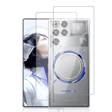 Imagem de YAJOJO [1 + 1 pacote] Protetor de tela e película traseira para ZTE Nubia RedMagic 11 Pro+/RedMagic 11 Pro, vidro temperado de dureza 9H, antiarranhões, sem bolhas, clareza HD