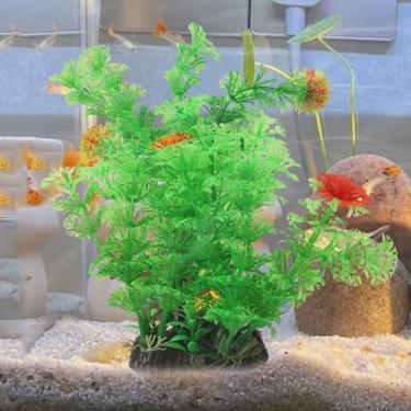 Imagem de Plantas aquáticas artificiais de plástico, grama aquática, aquário, decoração de casa, planta verde falsa (grama aquática pequena, 21 x 17 x 12 cm)