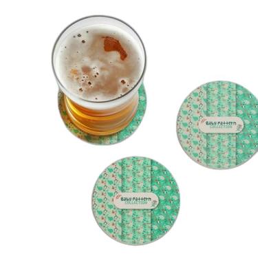 Imagem de Conjunto de Porta Copos Com Ilustração Personalizada Padrões de Bebê - Tamanho 9x9 cm