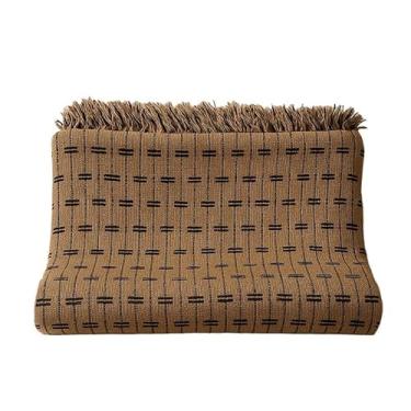 Imagem de Manta de Algodão Grande para Sofá Casal King 3,00X1,80M Grande 2,40X1,80m Pop pequena 2,20X1,50M sua casa(tijol.CARAMELO COM PRETO)