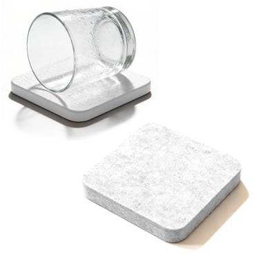 Imagem de Pacote com 2 bandejas absorventes de água, prato de pia de banheiro, porta-copos de diatomita de secagem rápida para sabonete de mãos e garrafas de cosméticos, organizador de chuveiro, 7,9 cm L x 7,9