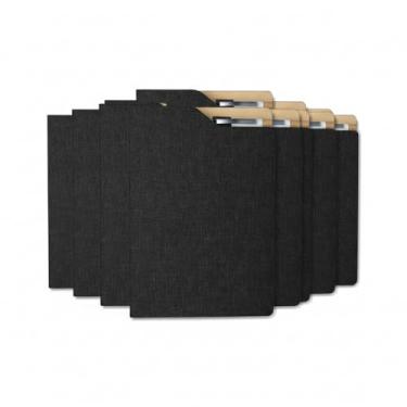 Imagem de Caderno de Anotações Executivo com Capa Dura em Material Reciclável, 80 Folhas Pautadas Bege, Suporte para Caneta, 21,3x14,5cm (5, Preto)