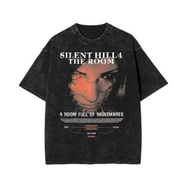 Imagem de Camiseta Unissex Oversize De Algodão Silent Hill 3 2 4 Lavada Streetwe
