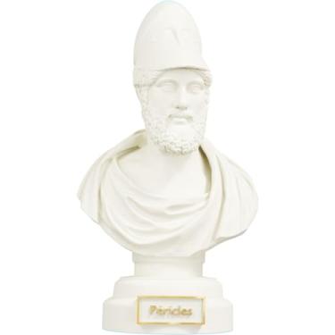 Imagem de Estátua Busto Péricles - Estadista Grego (Cor Mármore Dourado)